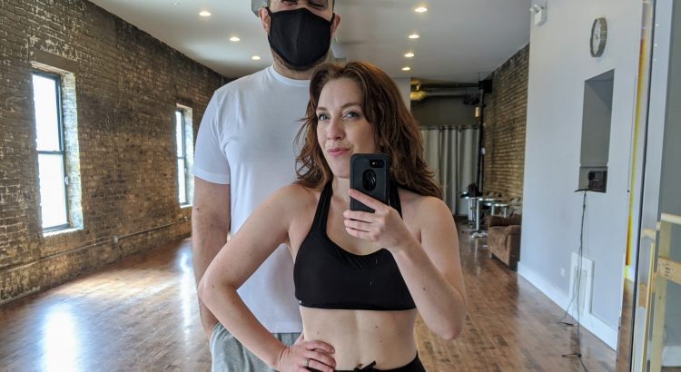 Couple in a private dance studio