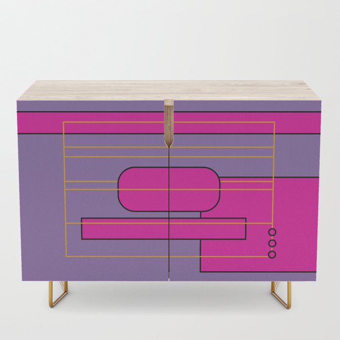 Hot pink and purple graphic design credenza by design-a-day artist macro.baby.