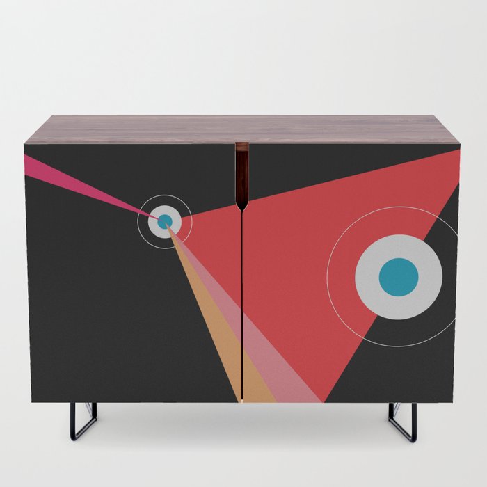 Red and black graphic design credenza by design-a-day artist macro.baby.